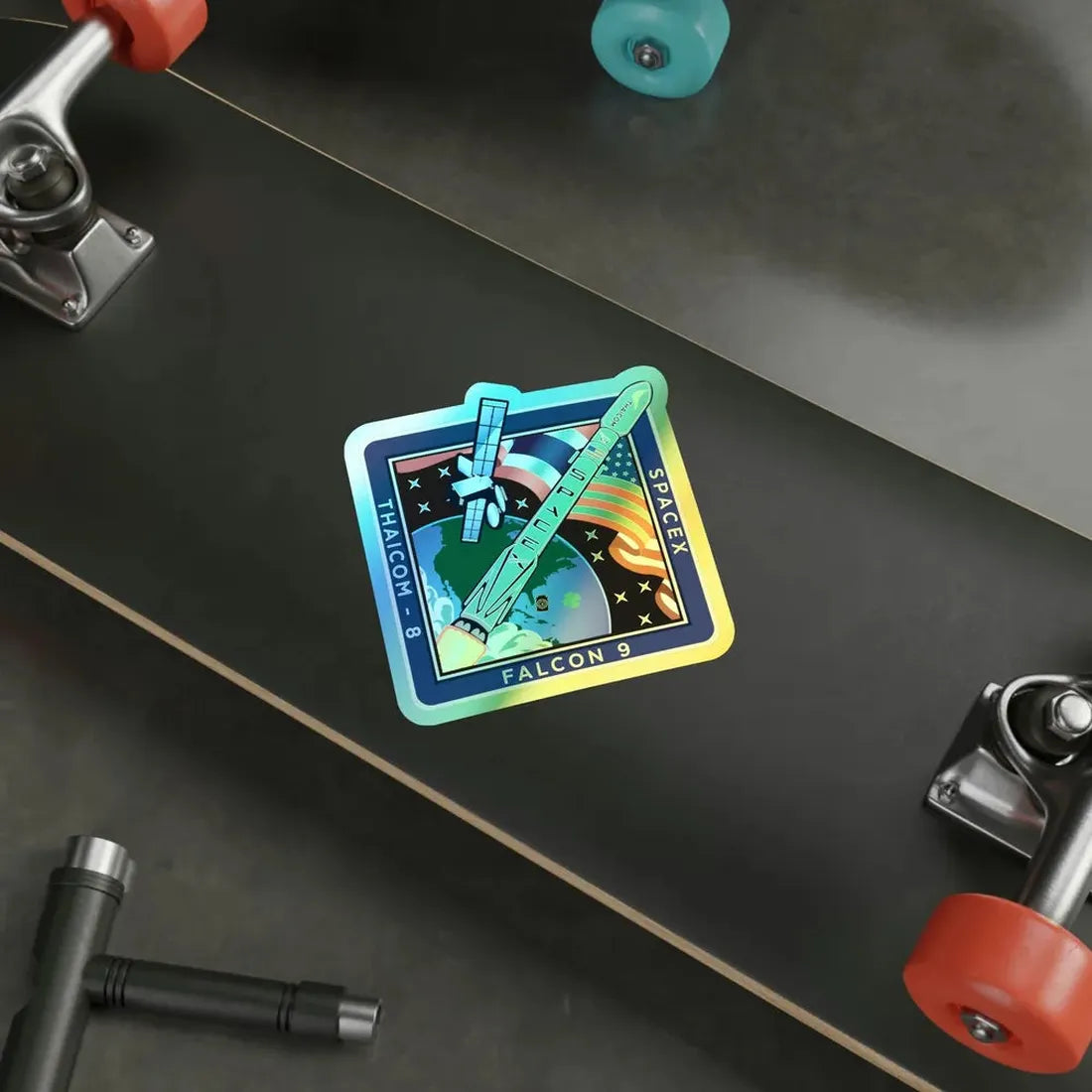 Thaicom-8 (SpaceX) Holographic STICKER Die-Cut Vinyl Decal - The Sticker Space