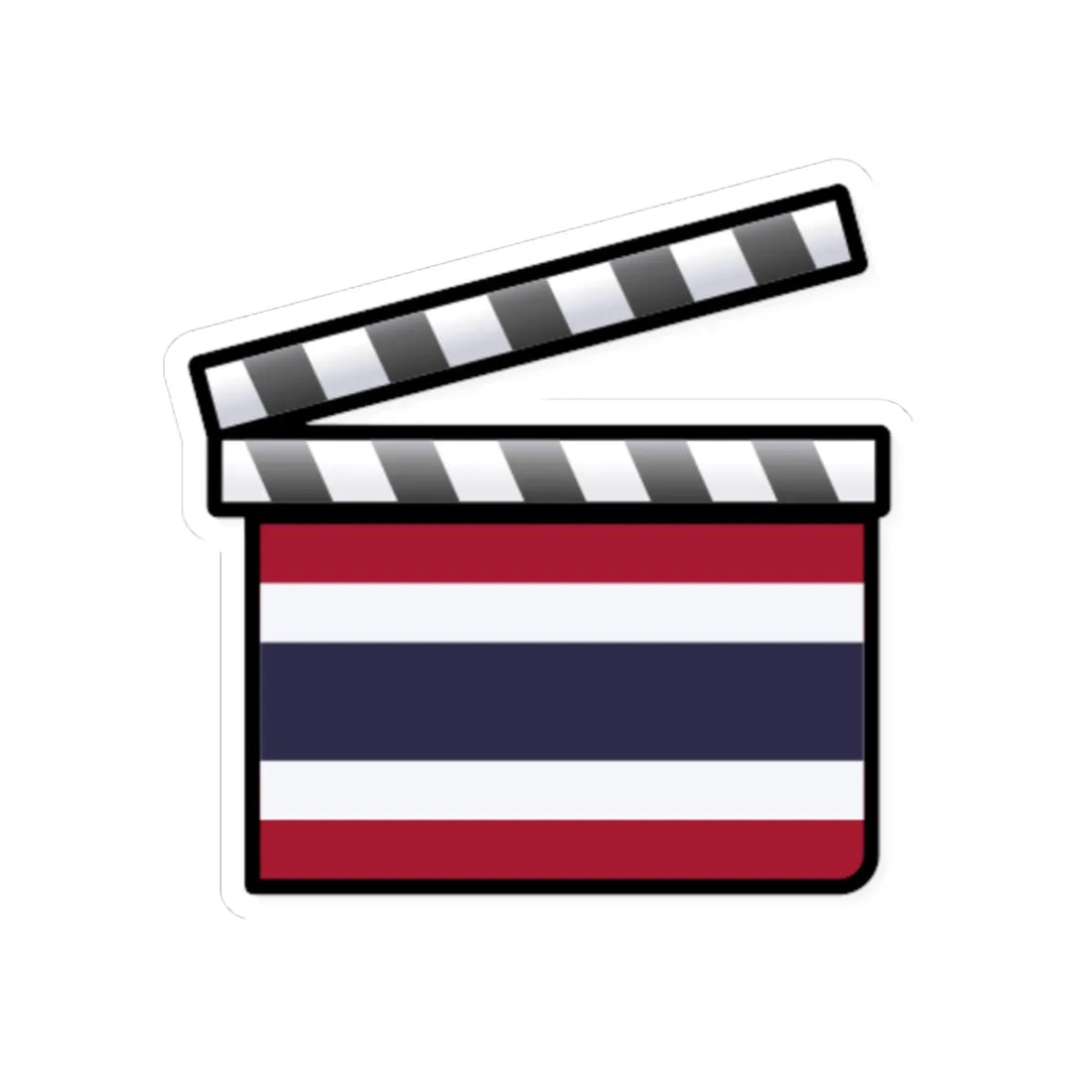 Thailand film clapperboard (Thailand) STICKER Vinyl Kiss-Cut Decal 4 Inch White - The Sticker Space