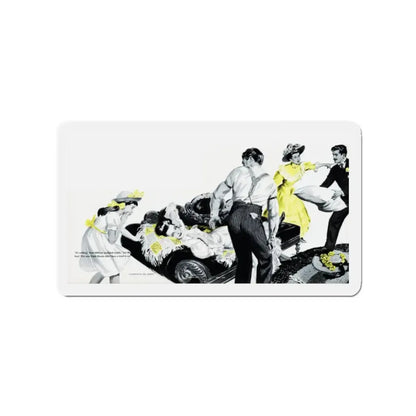 Thanks to Aunt Millicent, Woman's Day, June 1947 (Magazine Illustration) Refrigerator Magnet 2 Inch Die-Cut - The Sticker Space