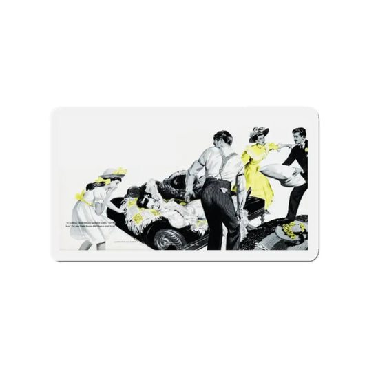 Thanks to Aunt Millicent, Woman's Day, June 1947 (Magazine Illustration) Refrigerator Magnet 2 Inch Die-Cut - The Sticker Space