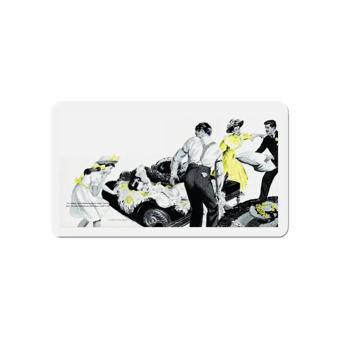 Thanks to Aunt Millicent, Woman's Day, June 1947 (Magazine Illustration) Refrigerator Magnet 3 Inch Die-Cut - The Sticker Space