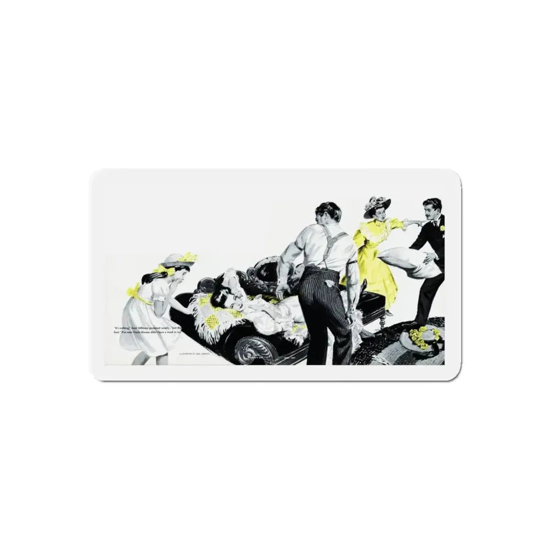 Thanks to Aunt Millicent, Woman's Day, June 1947 (Magazine Illustration) Refrigerator Magnet 5 Inch Die-Cut - The Sticker Space