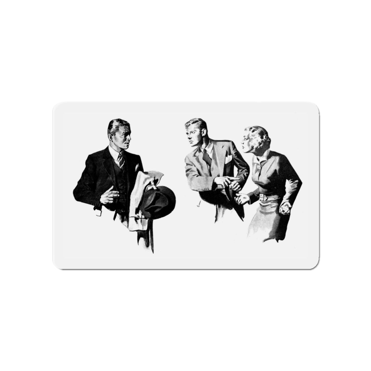 Thanksgiving for Three, Liberty magazine, November 28, 1936 (Magazine Illustration) Refrigerator Magnet-4 Inch-The Sticker Space