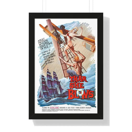 THAR SHE BLOWS 1968 - Framed Movie Poster 16″ x 24″ Black - The Sticker Space