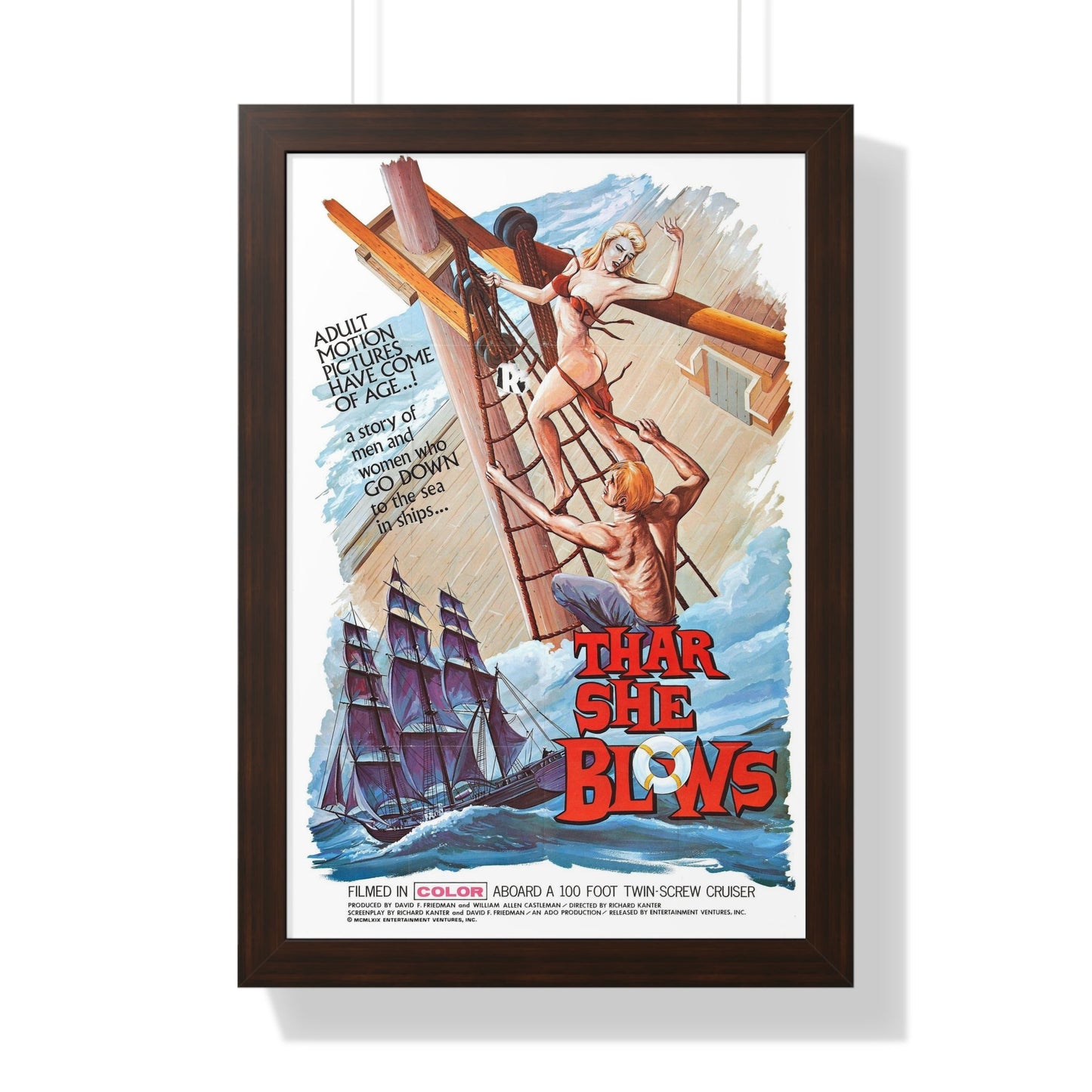 THAR SHE BLOWS 1968 - Framed Movie Poster-16″ x 24″-The Sticker Space