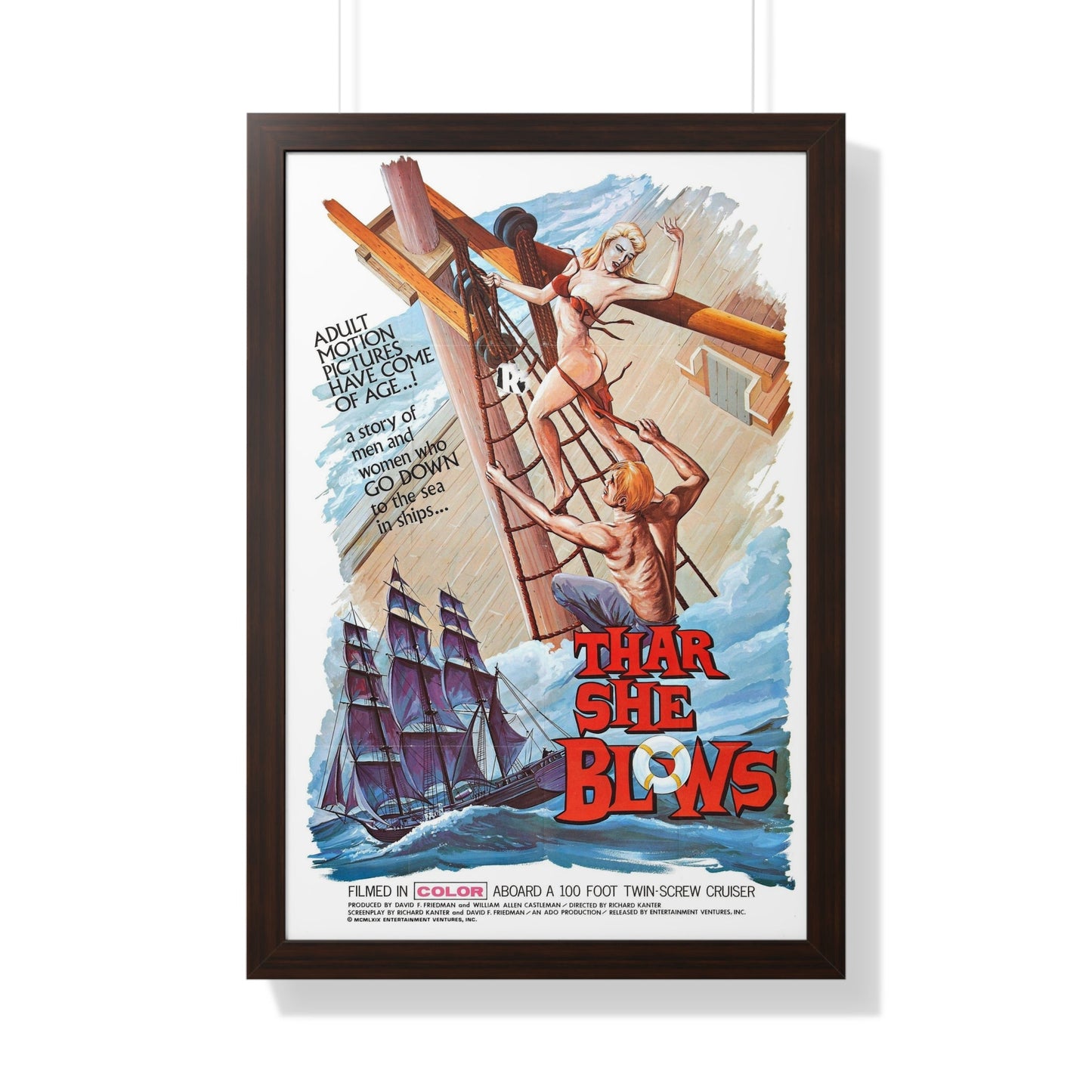 THAR SHE BLOWS 1968 - Framed Movie Poster-20" x 30"-The Sticker Space