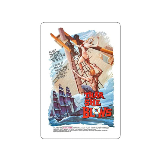 THAR SHE BLOWS 1968 Movie Poster STICKER Vinyl Die-Cut Decal 2 Inch - The Sticker Space