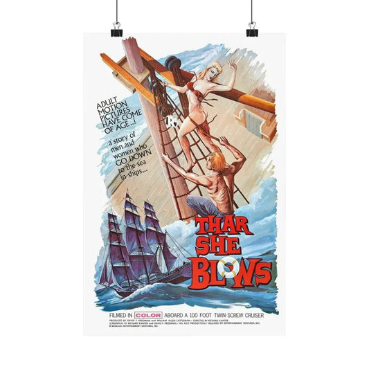 THAR SHE BLOWS 1968 - Paper Movie Poster 12″ x 18″ Matte - The Sticker Space