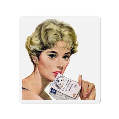 That Extra Something, Redbook, November 1957 (Magazine Illustration) Refrigerator Magnet 2 Inch Die-Cut - The Sticker Space
