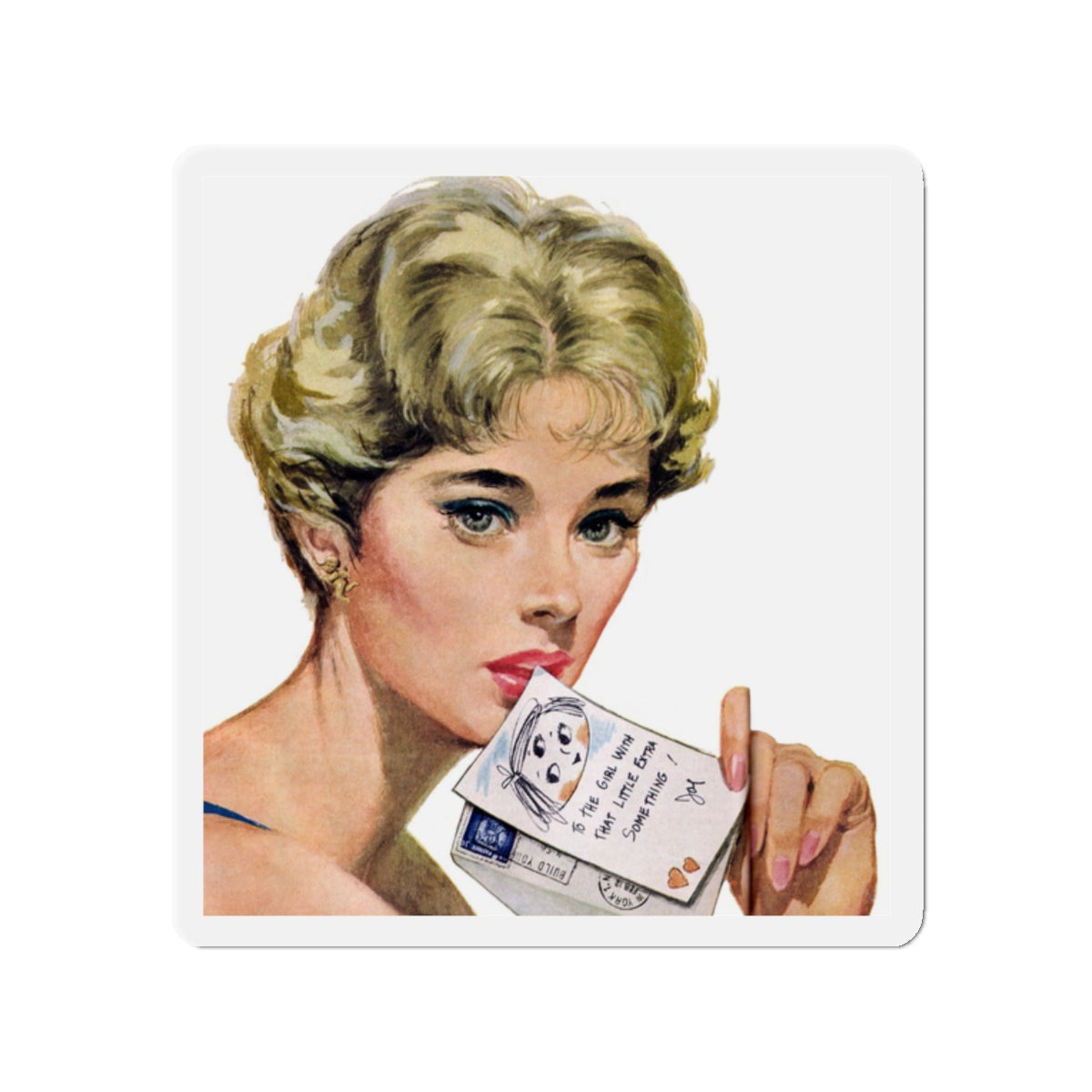 That Extra Something, Redbook, November 1957 (Magazine Illustration) Refrigerator Magnet-2" x 2"-The Sticker Space