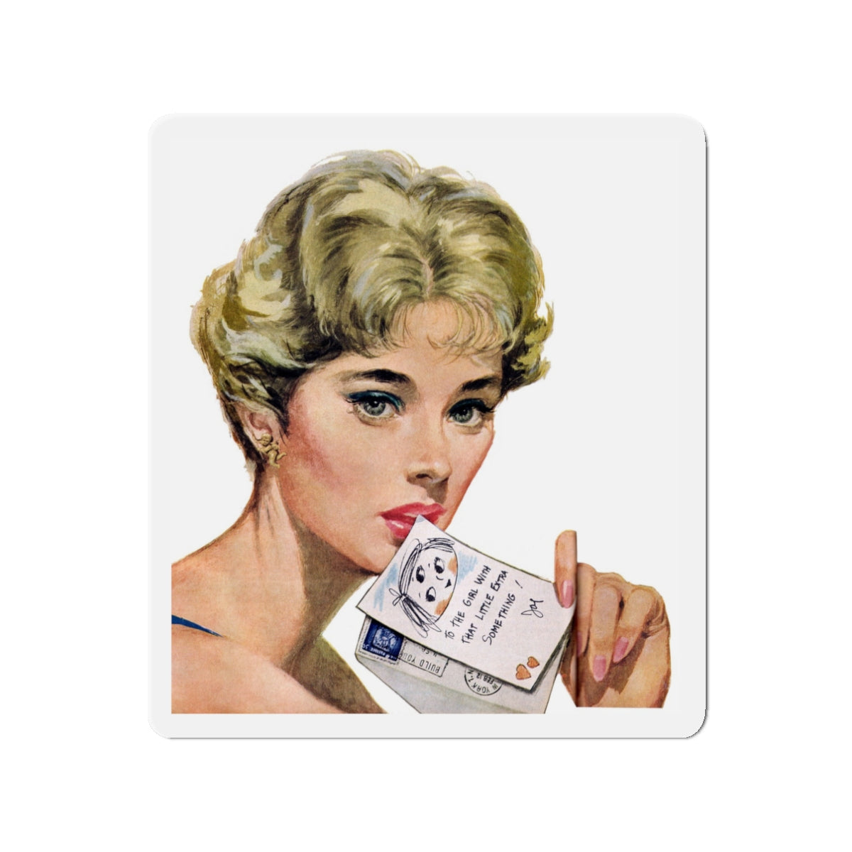 That Extra Something, Redbook, November 1957 (Magazine Illustration) Refrigerator Magnet-3 Inch-The Sticker Space