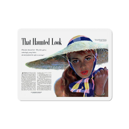 That Haunted Look (1), Redbook, November 1954 (Magazine Illustration) Refrigerator Magnet-2" x 2"-The Sticker Space