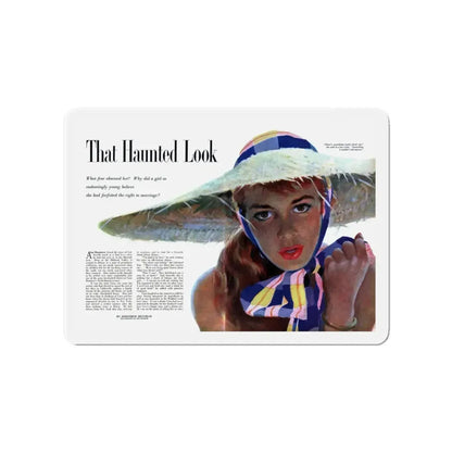 That Haunted Look (1), Redbook, November 1954 (Magazine Illustration) Refrigerator Magnet 4 Inch Die-Cut - The Sticker Space
