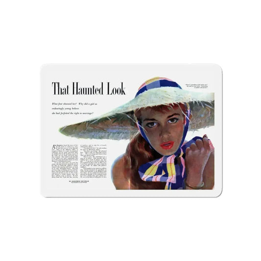 That Haunted Look (1), Redbook, November 1954 (Magazine Illustration) Refrigerator Magnet 6 Inch Die-Cut - The Sticker Space