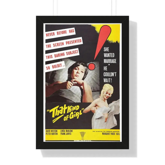 THAT KIND OF GIRL 1963 - Framed Movie Poster 16″ x 24″ Black - The Sticker Space