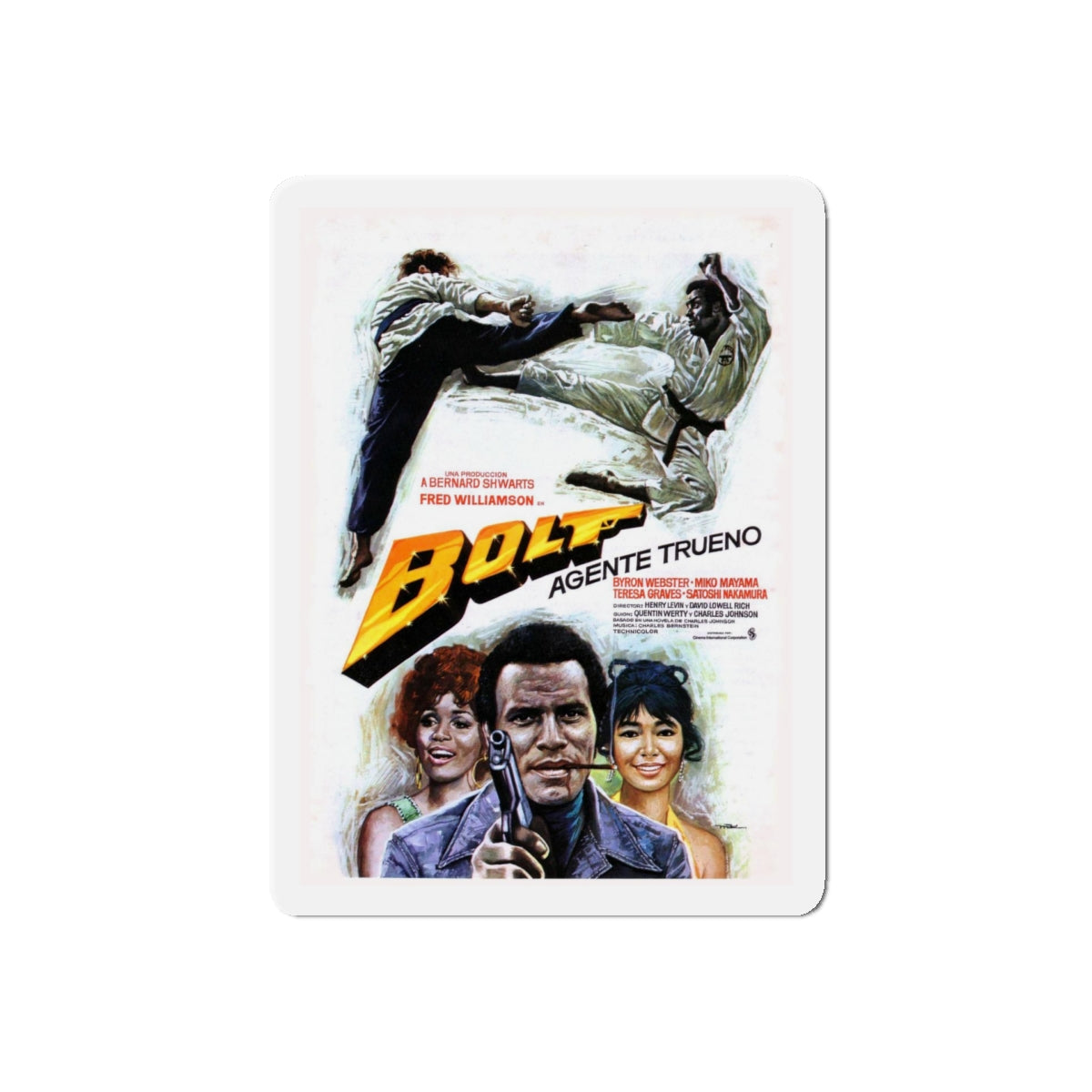 THAT MAN BOLT (2) 1973 Movie Poster - Refrigerator Magnet-5" x 5"-The Sticker Space