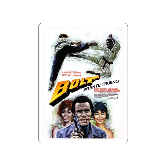 THAT MAN BOLT (2) 1973 Movie Poster STICKER Vinyl Die-Cut Decal 2 Inch - The Sticker Space