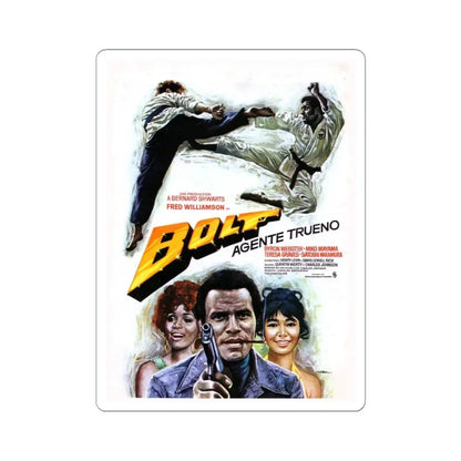 THAT MAN BOLT (2) 1973 Movie Poster - STICKER Vinyl Kiss-Cut Decal 4 Inch White - The Sticker Space