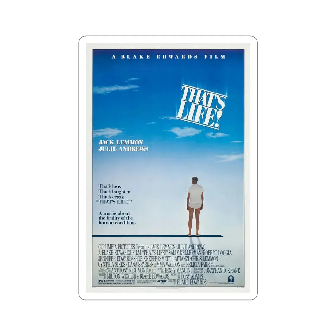 That's Life! 1986 Movie Poster STICKER Vinyl Die-Cut Decal 6 Inch - The Sticker Space