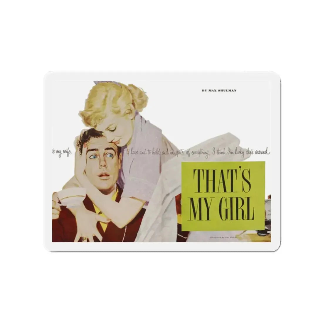 That's My Girl, Good Housekeeping, July 1951 (Magazine Illustration) Refrigerator Magnet 2 Inch Die-Cut - The Sticker Space