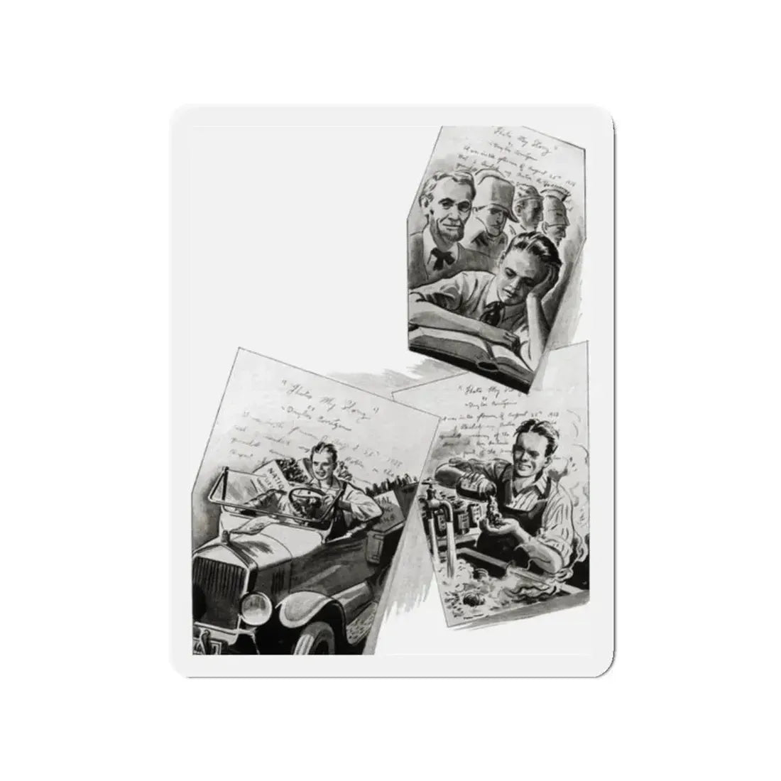 That's My Story, Liberty magazine, November 12, 1938 (Magazine Illustration) Refrigerator Magnet 2 Inch Die-Cut - The Sticker Space