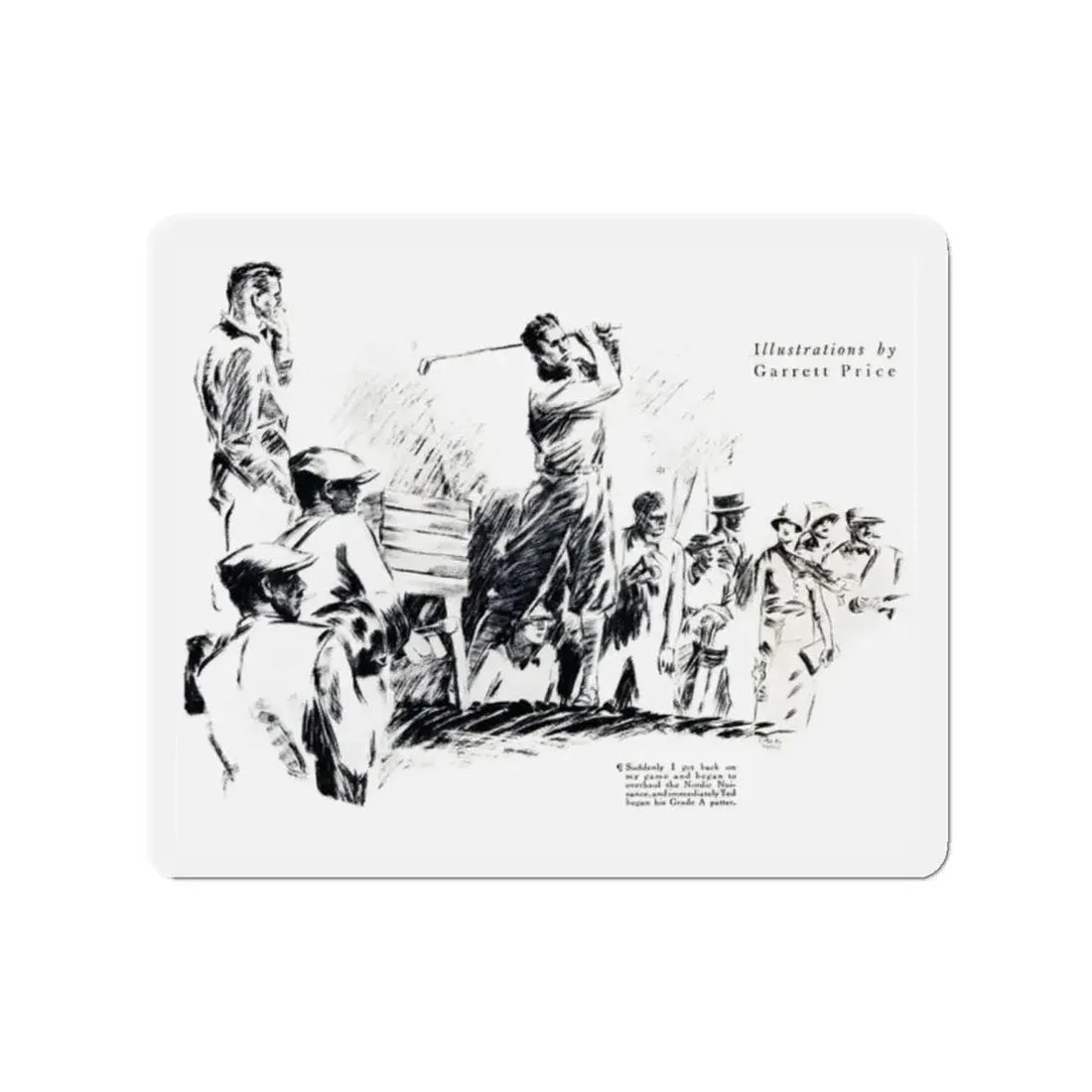 That Same Old Golf Story (1), College Humor, September 1926 (Magazine Illustration) Refrigerator Magnet 2 Inch Die-Cut - The Sticker Space