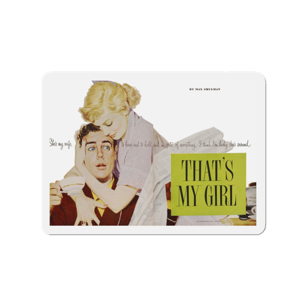 That's My Girl, Good Housekeeping, July 1951 (Magazine Illustration) Refrigerator Magnet-3 Inch-The Sticker Space