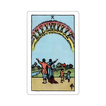 The 10 of Cups (Rider Waite Tarot Deck) STICKER Vinyl Die-Cut Decal 2 Inch - The Sticker Space