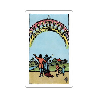 The 10 of Cups (Rider Waite Tarot Deck) STICKER Vinyl Die-Cut Decal 4 Inch - The Sticker Space