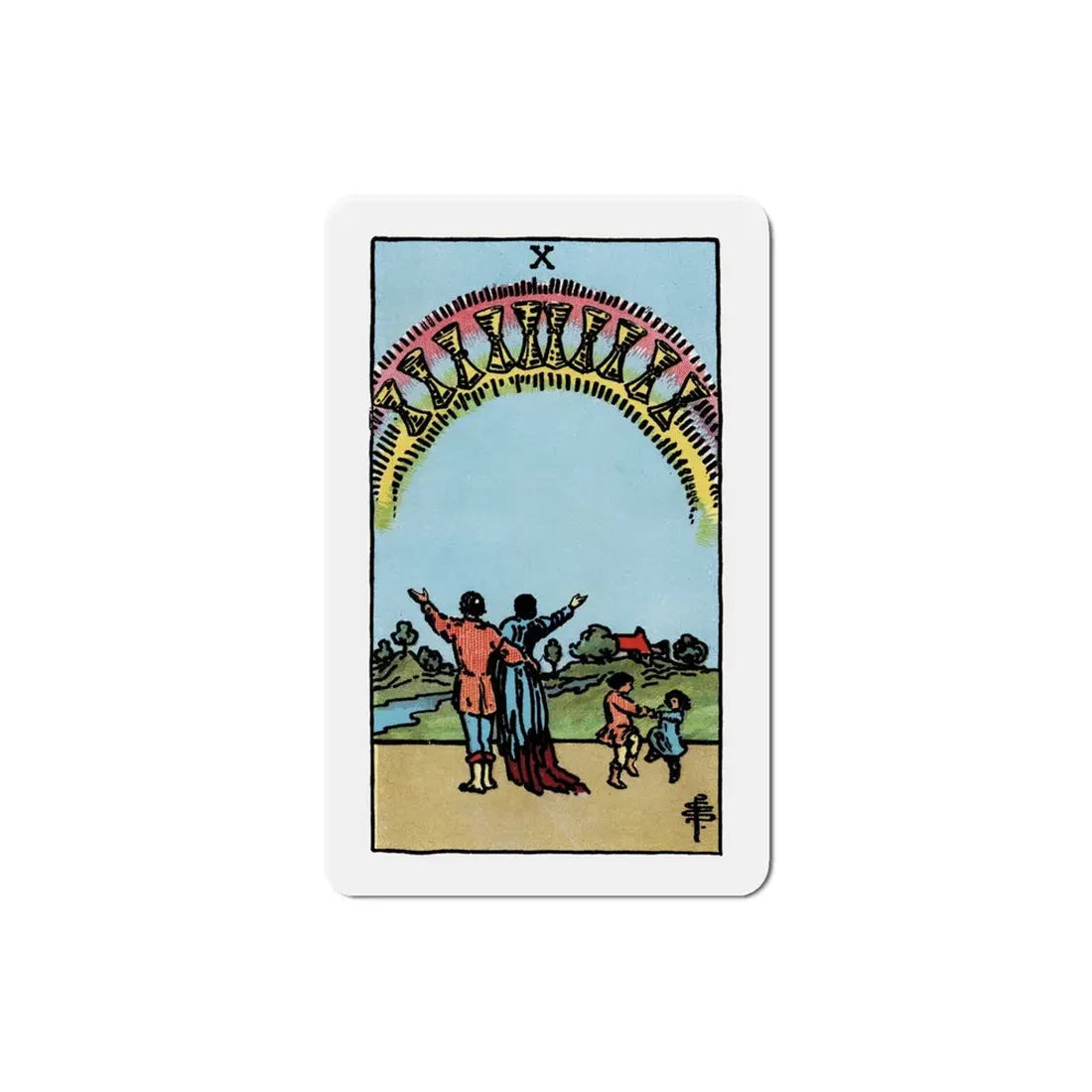 The 10 of Cups (Tarot Card) Refrigerator Magnet 4 Inch - The Sticker Space