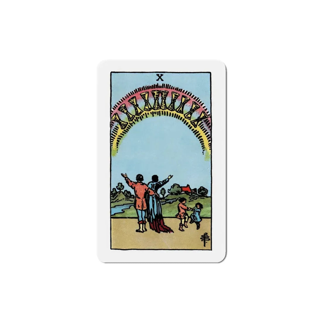 The 10 of Cups (Tarot Card) Refrigerator Magnet 5 Inch - The Sticker Space