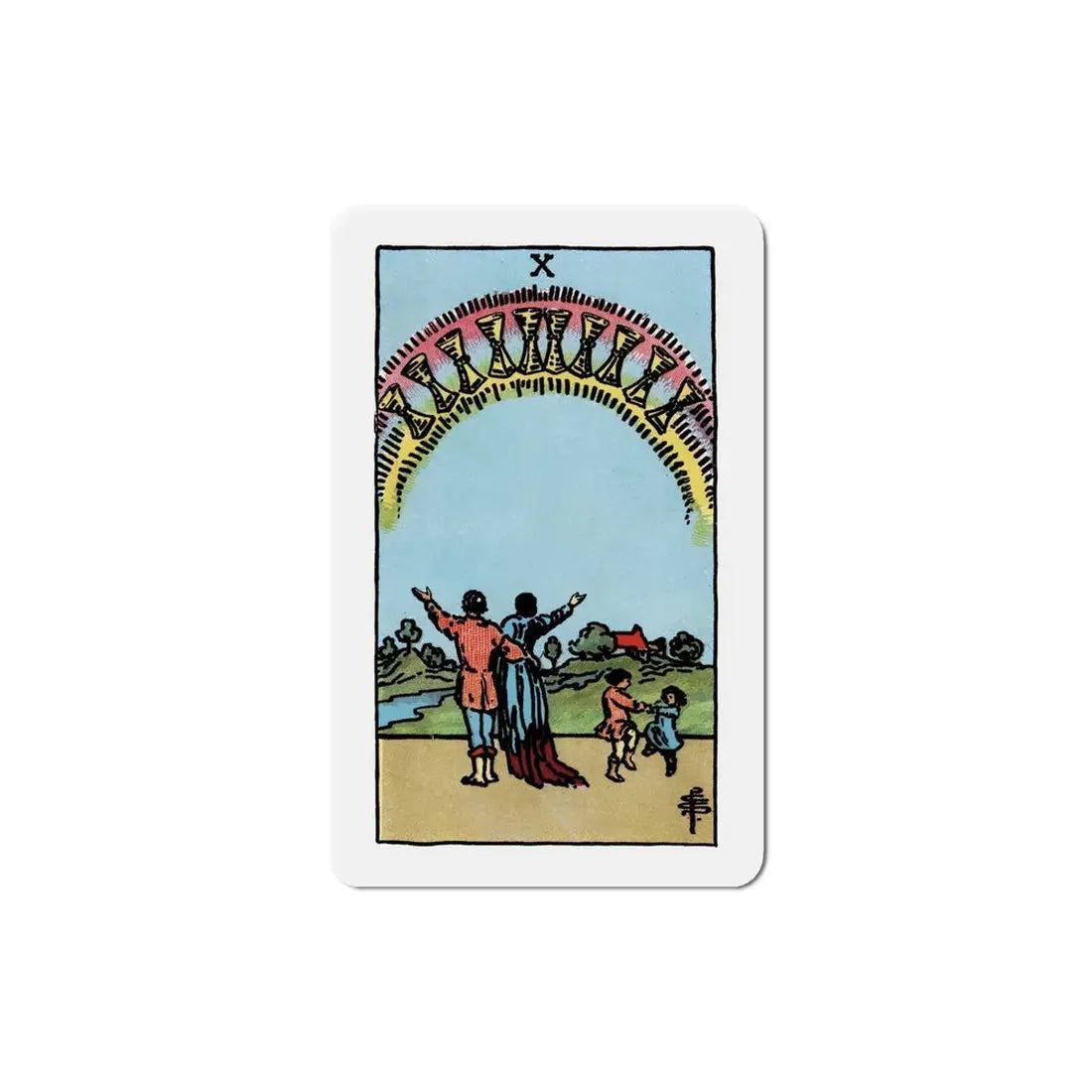 The 10 of Cups (Tarot Card) Refrigerator Magnet 6 Inch - The Sticker Space