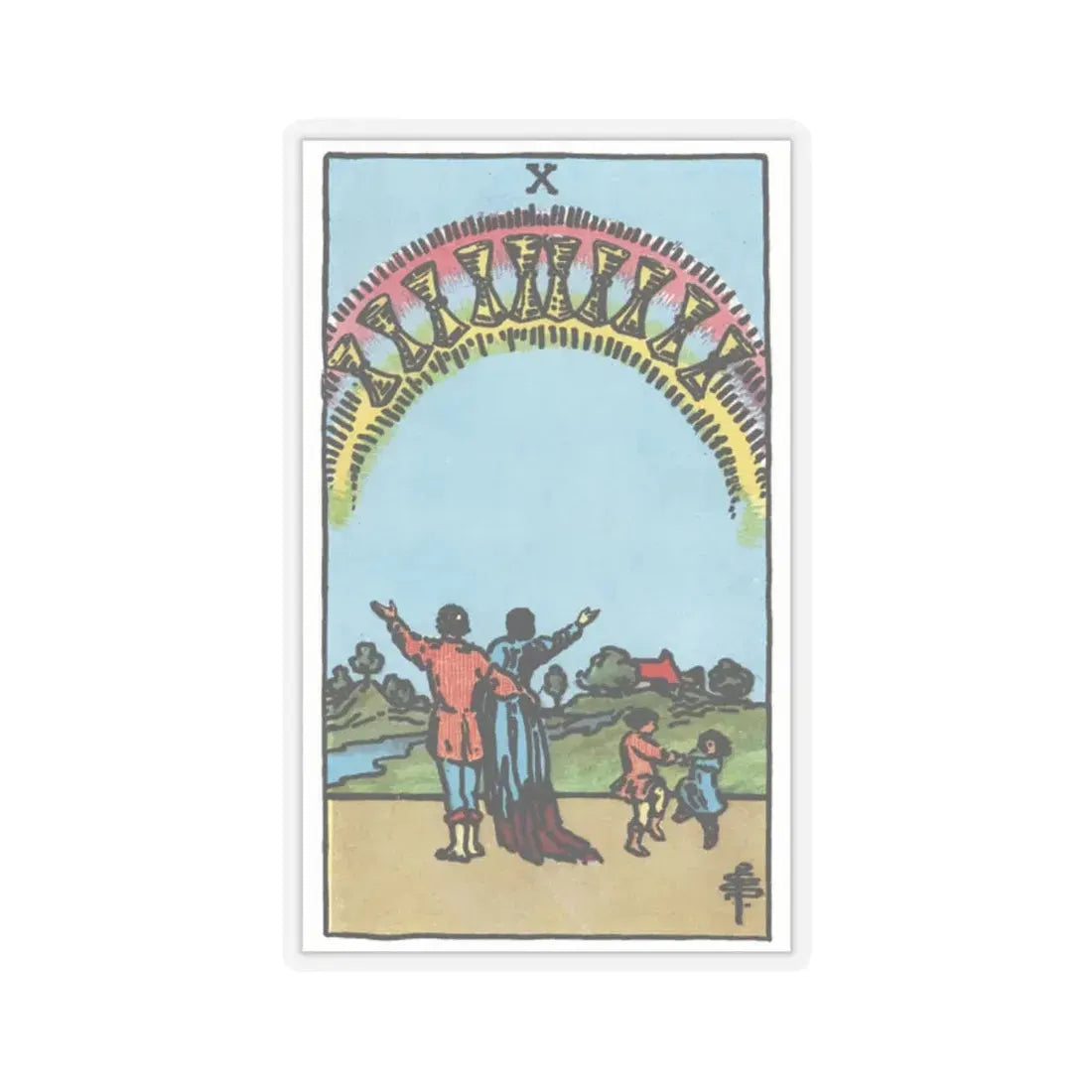 The 10 of Cups (Tarot Card) STICKER Vinyl Kiss-Cut Decal 2 Inch Transparent - The Sticker Space