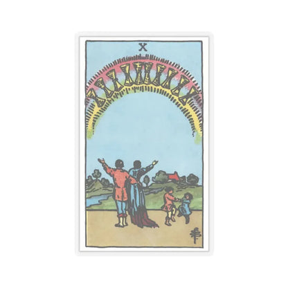The 10 of Cups (Tarot Card) STICKER Vinyl Kiss-Cut Decal 2 Inch Transparent - The Sticker Space