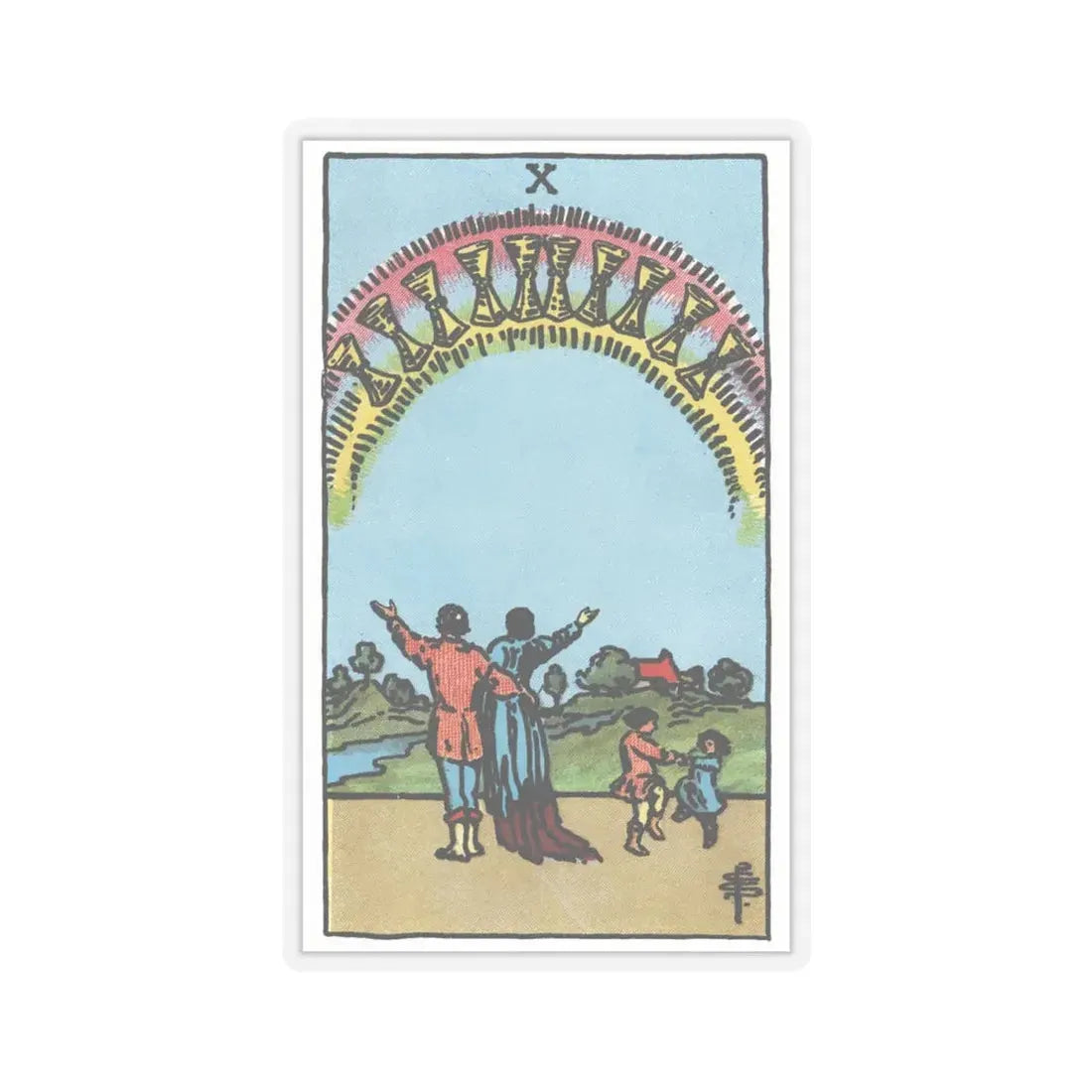 The 10 of Cups (Tarot Card) STICKER Vinyl Kiss-Cut Decal 4 Inch Transparent - The Sticker Space