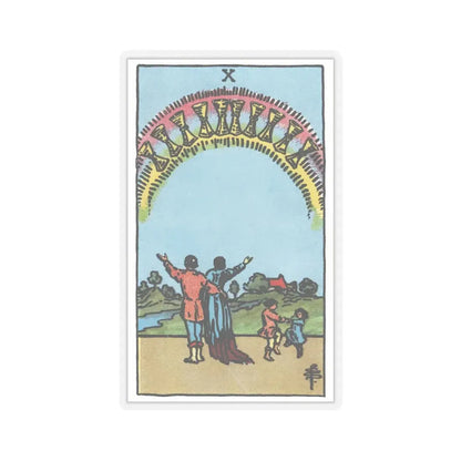 The 10 of Cups (Tarot Card) STICKER Vinyl Kiss-Cut Decal 4 Inch Transparent - The Sticker Space
