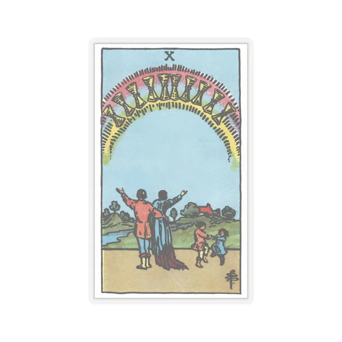 The 10 of Cups (Tarot Card) STICKER Vinyl Kiss-Cut Decal 6 Inch Transparent - The Sticker Space