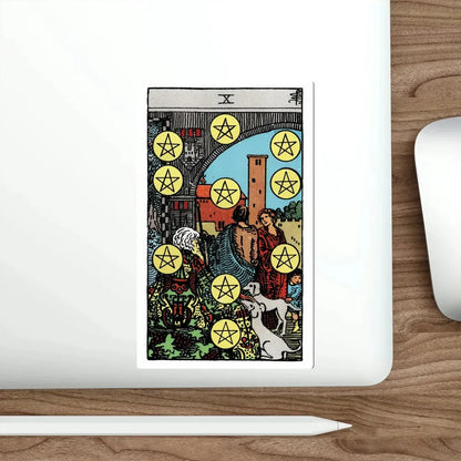 The 10 of Pentacles (Rider Waite Tarot Deck) STICKER Vinyl Die-Cut Decal - The Sticker Space