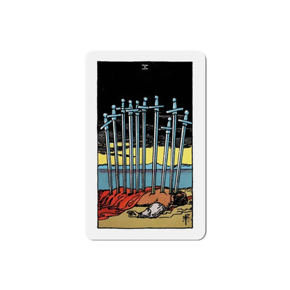 The 10 of Swords (Tarot Card) Refrigerator Magnet 3 Inch - The Sticker Space