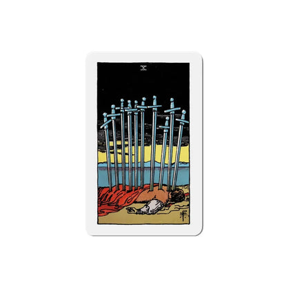 The 10 of Swords (Tarot Card) Refrigerator Magnet 4 Inch - The Sticker Space