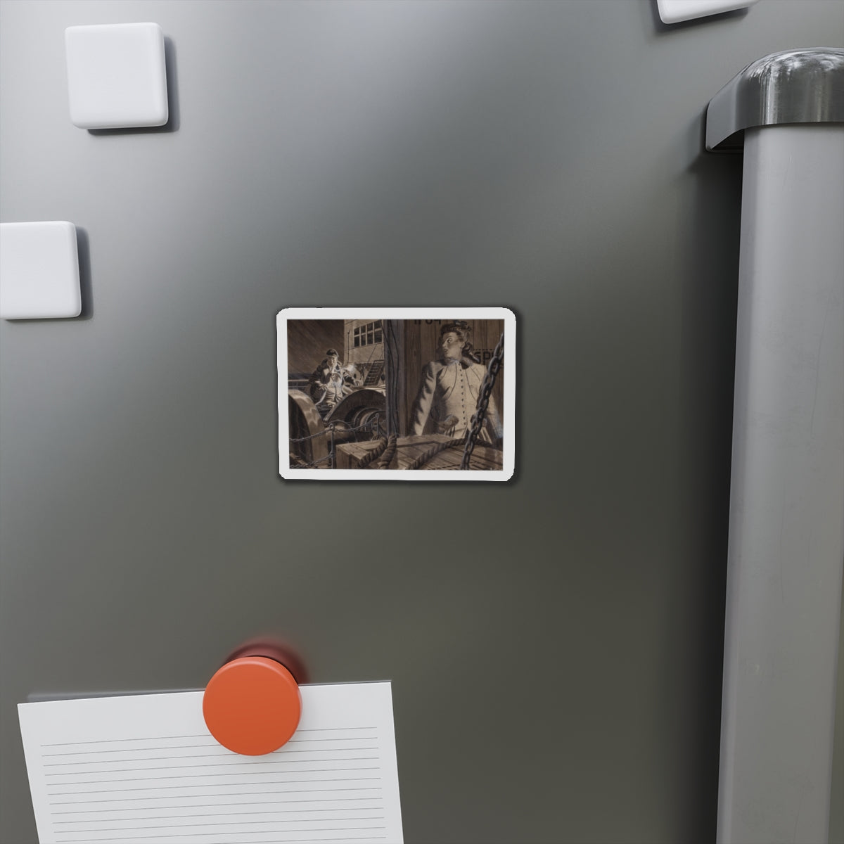 The 17th Letter 2, The Saturday Evening Post story illustration (Magazine Illustration) Refrigerator Magnet-The Sticker Space