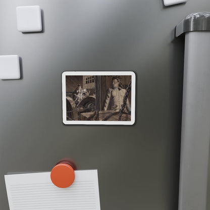 The 17th Letter 2, The Saturday Evening Post story illustration (Magazine Illustration) Refrigerator Magnet-The Sticker Space