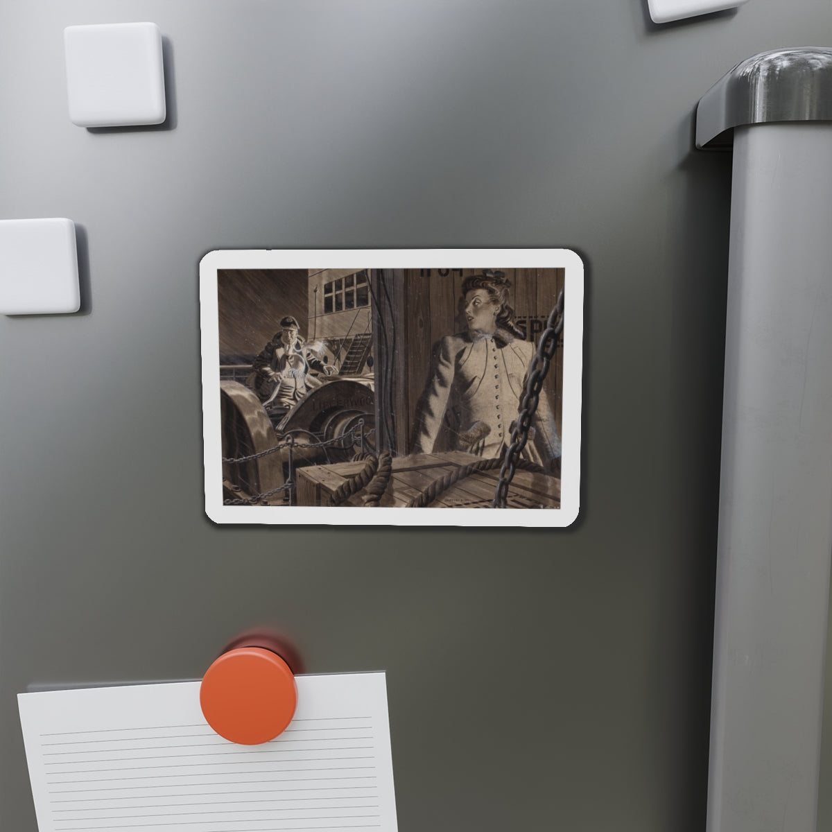 The 17th Letter 2, The Saturday Evening Post story illustration (Magazine Illustration) Refrigerator Magnet-The Sticker Space