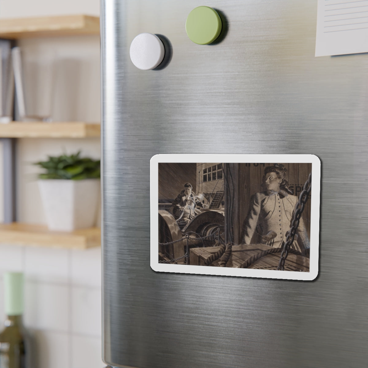 The 17th Letter 2, The Saturday Evening Post story illustration (Magazine Illustration) Refrigerator Magnet-The Sticker Space