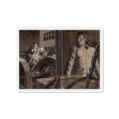 The 17th Letter 2, The Saturday Evening Post story illustration (Magazine Illustration) Refrigerator Magnet-2" x 2"-The Sticker Space