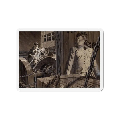 The 17th Letter 2, The Saturday Evening Post story illustration (Magazine Illustration) Refrigerator Magnet 3 Inch Die-Cut - The Sticker Space