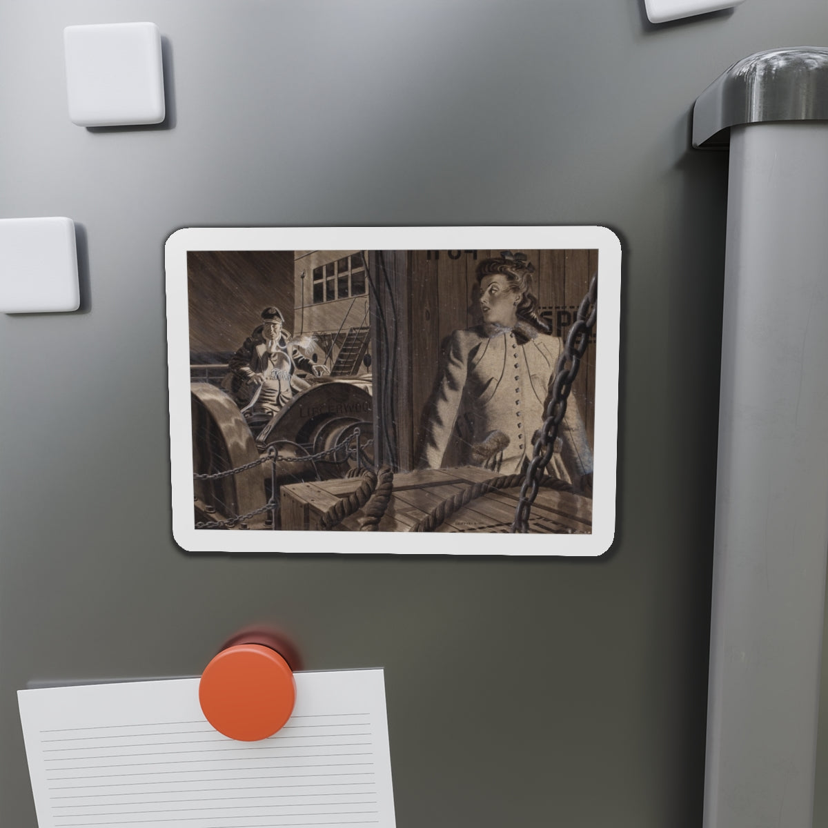 The 17th Letter 2, The Saturday Evening Post story illustration (Magazine Illustration) Refrigerator Magnet-The Sticker Space