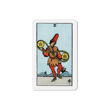 The 2 of Pentacles (Tarot Card) Refrigerator Magnet 3 Inch - The Sticker Space