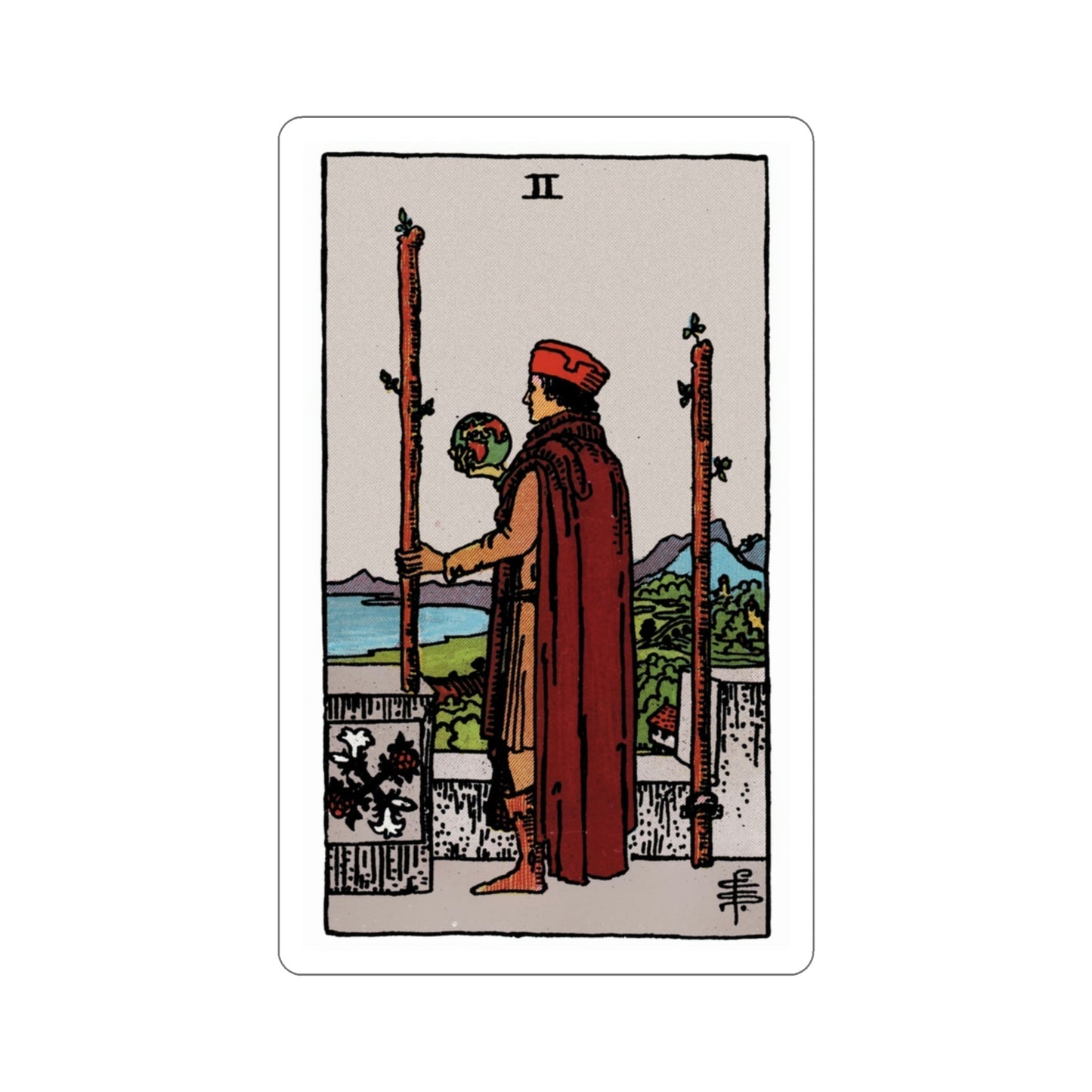 The 2 of Wands (Rider Waite Tarot Deck) STICKER Vinyl Die-Cut Decal-3 Inch-The Sticker Space