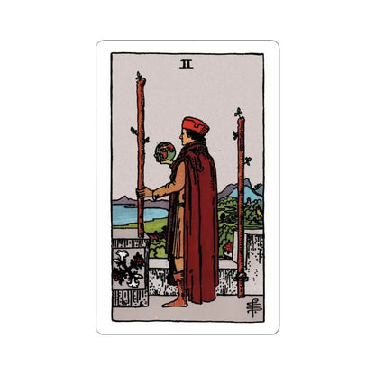 The 2 of Wands (Tarot Card) STICKER Vinyl Kiss-Cut Decal 4 Inch White - The Sticker Space